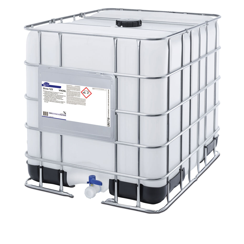 Divos 123 VM26L 900L - Detergente alcalino per la pulizia di membrane di UF e MF nell'industria alimentare e delle bevande